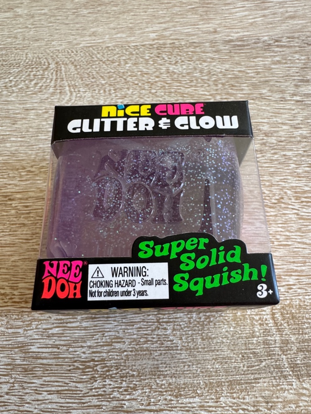 NeeDoh Nice Cube Glitter & Glow - Purple